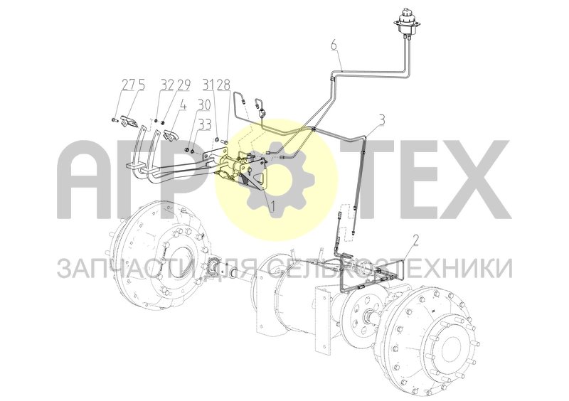 Чертеж Система тормозная рабочая (РСМ-200.02.05.000Ф)